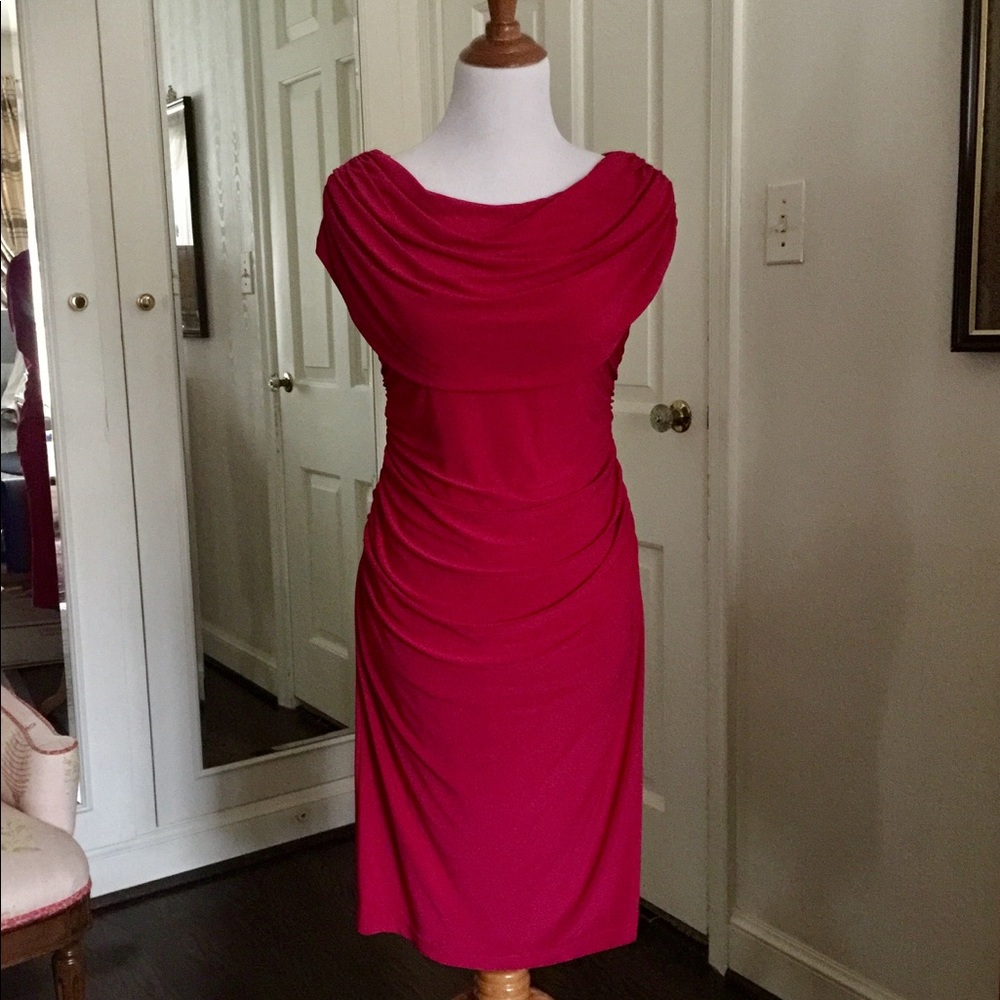 Figure flattering red cocktail dress